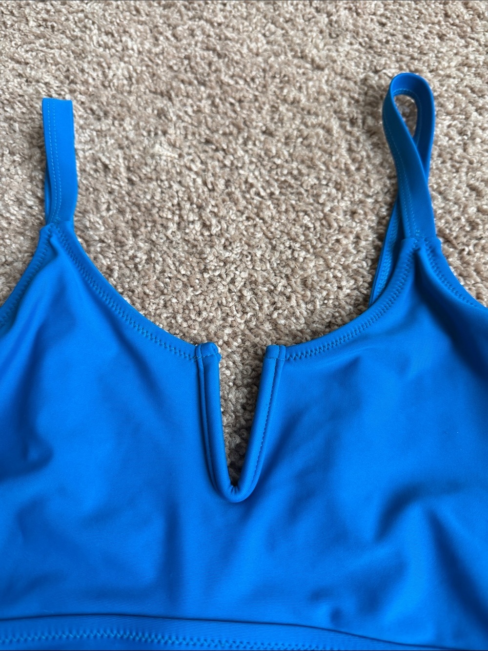 Women’s Electric Blue V-Notch Camisole Swim Top - Picture 2 of 6